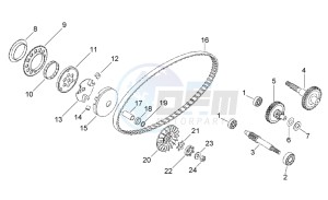 Scarabeo 50 2t (eng. Minarelli) drawing Variator - Transmission final drive