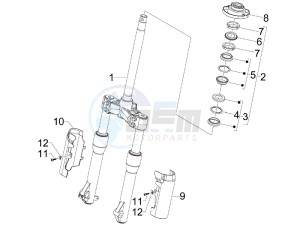 Beverly 250 (USA) USA drawing Fork steering tube - Steering bearing unit