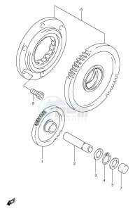 GSX-R1100W (E2) drawing STARTER CLUTCH