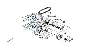 MAXSYM 400 I drawing CLUTCH / V-SNAAR