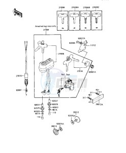 KE 125 A [KE125] (A9-A10) [KE125] drawing IGNITION SWITCH_LOCKS_REFLECTORS -- 82-83 A9_A10- -