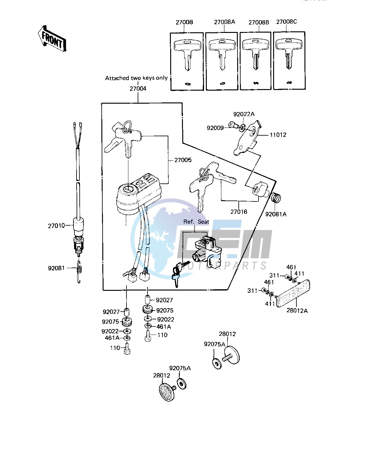 IGNITION SWITCH_LOCKS_REFLECTORS -- 82-83 A9_A10- -