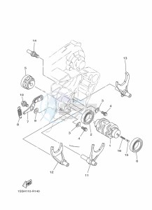 YZ250 (BCRD) drawing SHIFT CAM & FORK