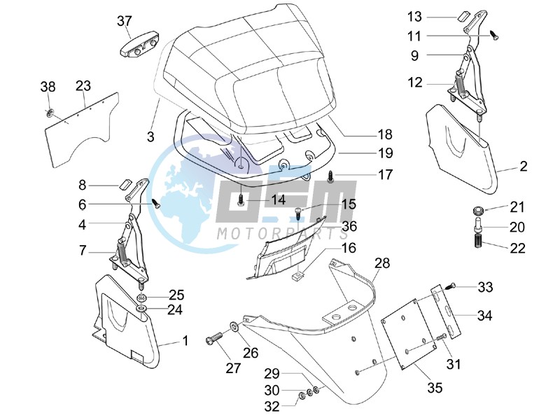 Rear cover - Splash guard