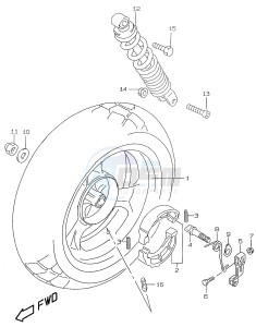 AY50 (V-W-X-Y) katana drawing REAR WHEEL (model AY50 K1)