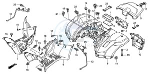 TRX420FM FOURTRAX drawing REAR FENDER