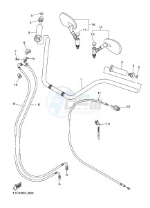 XVS1300A XVS1300A UBS MIDNIGHT STAR (1CS8) drawing STEERING HANDLE & CABLE