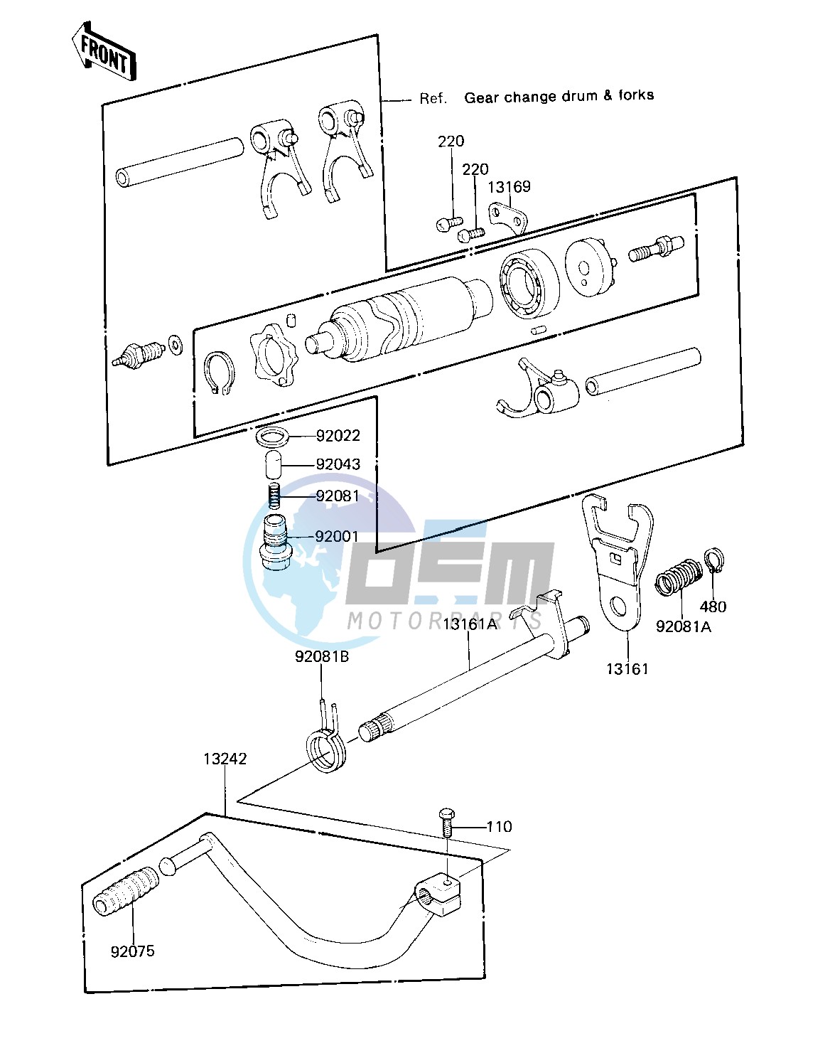 GEAR CHANGE MECHANISM -- 81 D2- -