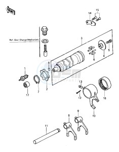 KZ 440 B (B1) drawing GEAR CHANGE DRUM_FORKS -- 80 B1- -