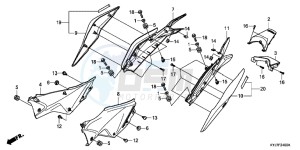 CBR250RB drawing SIDE COVER/ REAR COWL