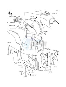 KVF 400 B [PRAIRIE 400] (B1) [PRAIRIE 400] drawing FRONT FENDER-- S- -