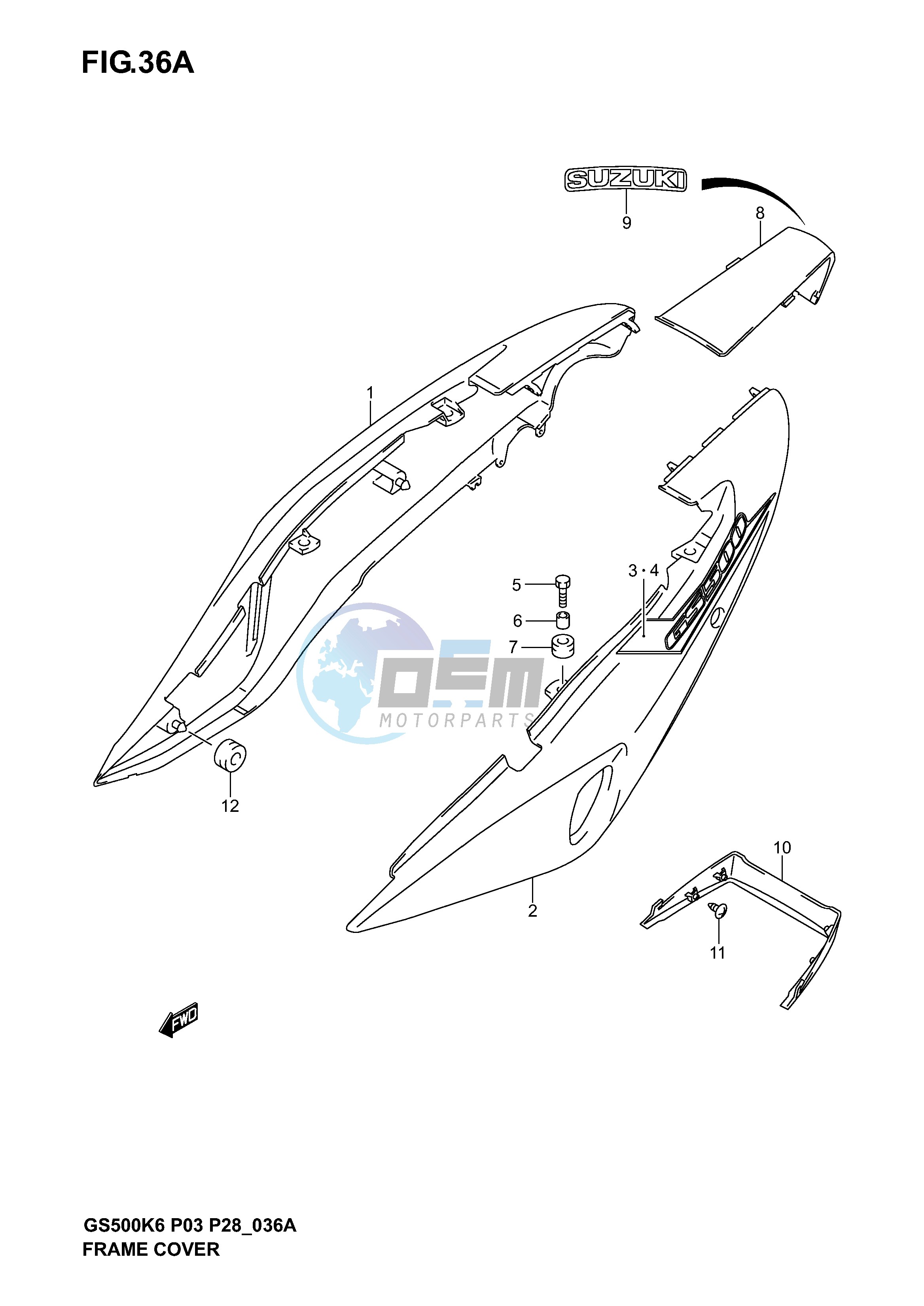 FRAME COVER (GS500K4 P28)