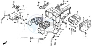 CB750F2 SEVEN FIFTY drawing AIR CLEANER (CB750F2)