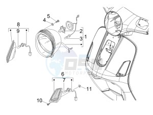 LX 125 4T E3 UK drawing Head lights - Turn signal lamps