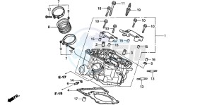 VTR1000F FIRE STORM drawing CYLINDER HEAD (REAR)