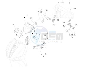 LIBERTY 150 150 IGET 4T 3V IE ABS (NAFTA) drawing Front headlamps - Turn signal lamps