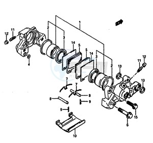 GSX-R1100 (G-H-J) drawing REAR CALIPER