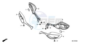 CBR1000RR9 BR / MME SPC - (BR / MME SPC) drawing BACK MIRROR