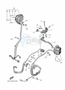 TRACER 9 MTT890 (B5U1) drawing HANDLE SWITCH & LEVER