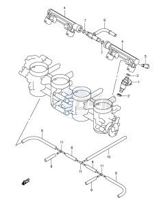 GSX-R1000 (E2) drawing THROTTLE BODY HOSE JOINT