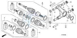 TRX420FPAA Australia - (U / PS) drawing REAR KNUCKLE/REAR DRIVESH AFT