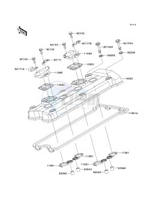 ZR 750 K [Z750S] (K1) K1 drawing CYLINDER HEAD COVER