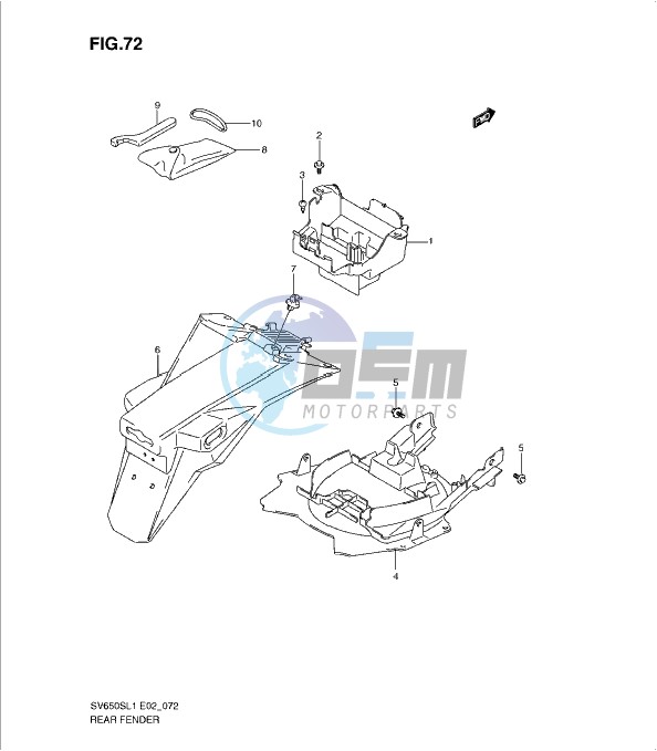 REAR FENDER (SV650SAL1 E24)