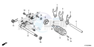 CBR125RTF CBR125RT UK - (E) drawing GEARSHIFT DRUM