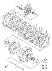 RM250 (E3-E28) drawing CLUTCH (MODEL K3 K4 K5)