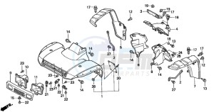 TRX300 FOURTRAX 300 drawing FRONT FENDER