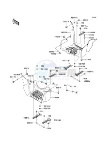 KVF 750 F [BRUTE FORCE 750 4X4I] (F8F) F8F drawing FOOTRESTS