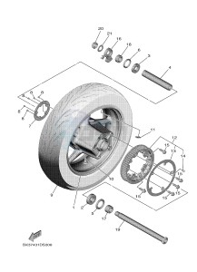 XP530 XP530-A TMAX SX ABS (BX38) drawing REAR WHEEL