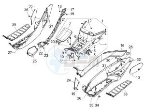 MP3 400 ie (USA) USA drawing Central cover - Footrests