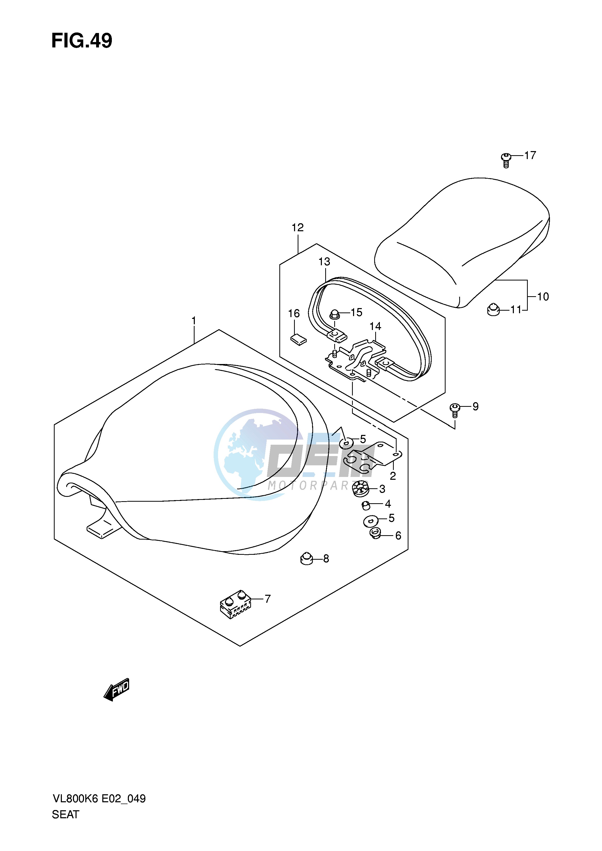 SEAT (VL800K6 UK6 K7 UEK7 K8 UEK8)