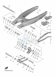 WR450F (BDBC) drawing REAR ARM