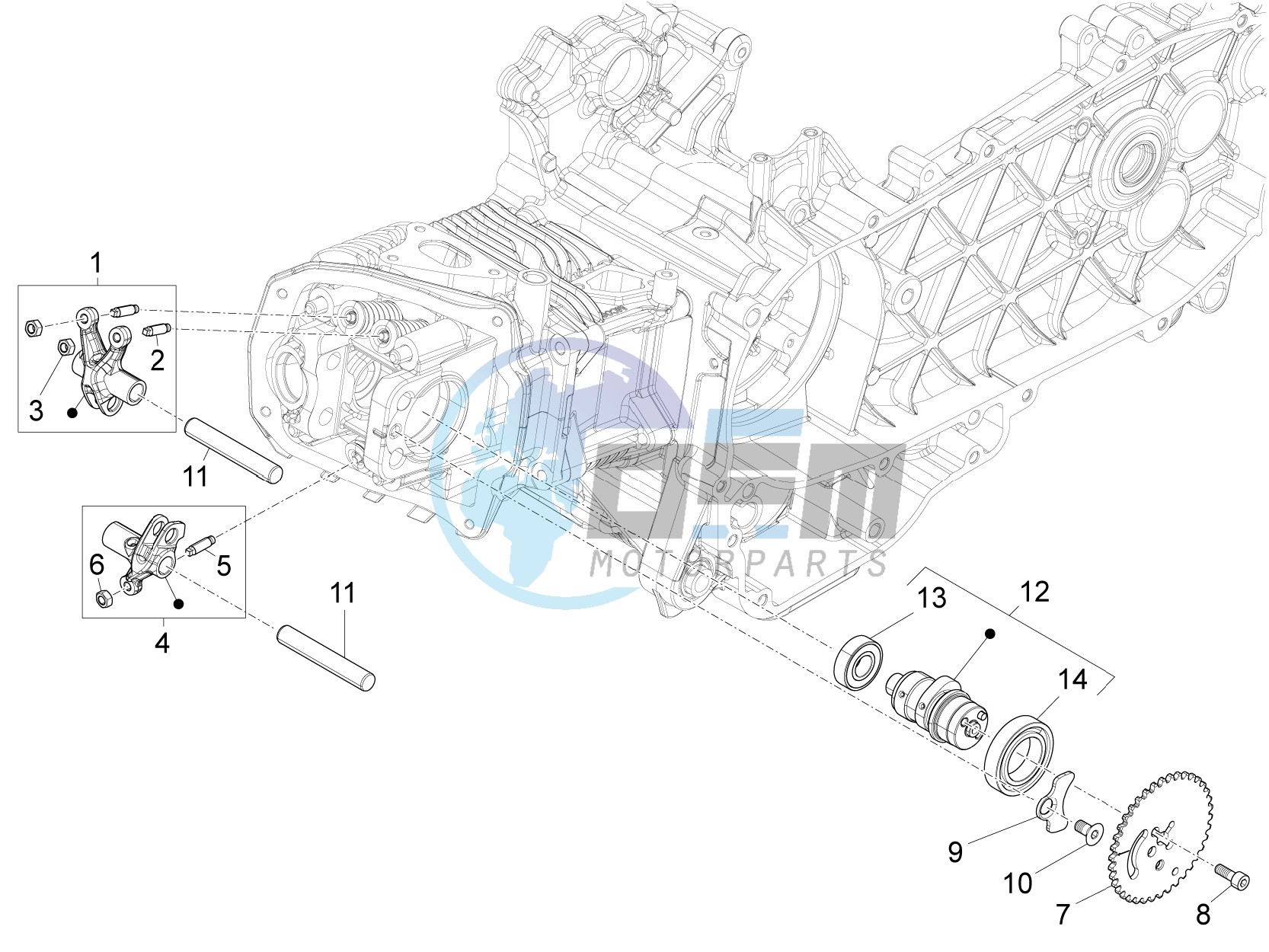 Camshaft - Rocking levers support unit