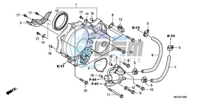 LEFT CRANKCASE COVER/WATE R PUMP