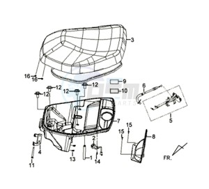 X'PRO 50 (45 KM/H) (AE05W4-EU) (L4-M1) drawing SEAT - REAR GRIP / X'PRO 50 (45 KM/H) (AE05W4-EU) (L4-M1)