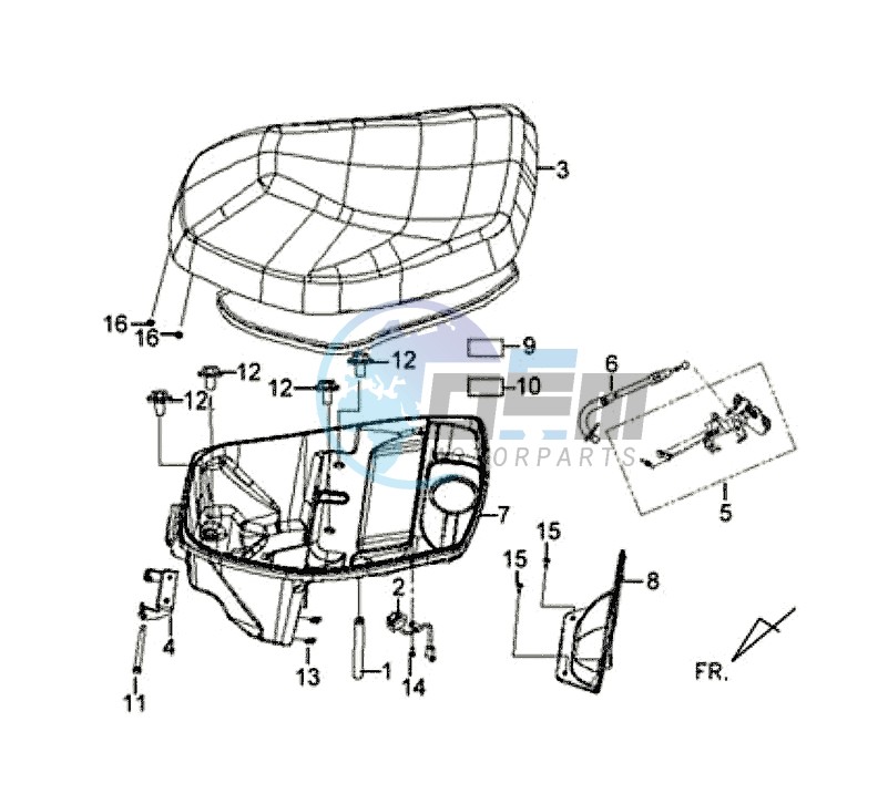 SEAT - REAR GRIP / X'PRO 50 (45 KM/H) (AE05W4-EU) (L4-M1)