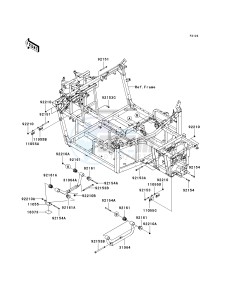 KRF 750 J [TERYX 750 FI 4X4 LE] (J9FA) J9FA drawing ENGINE MOUNT