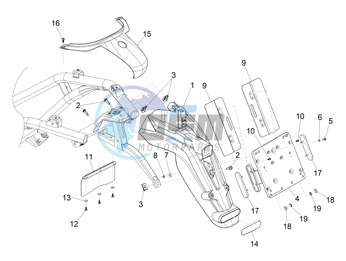 Rear cover - Splash guard