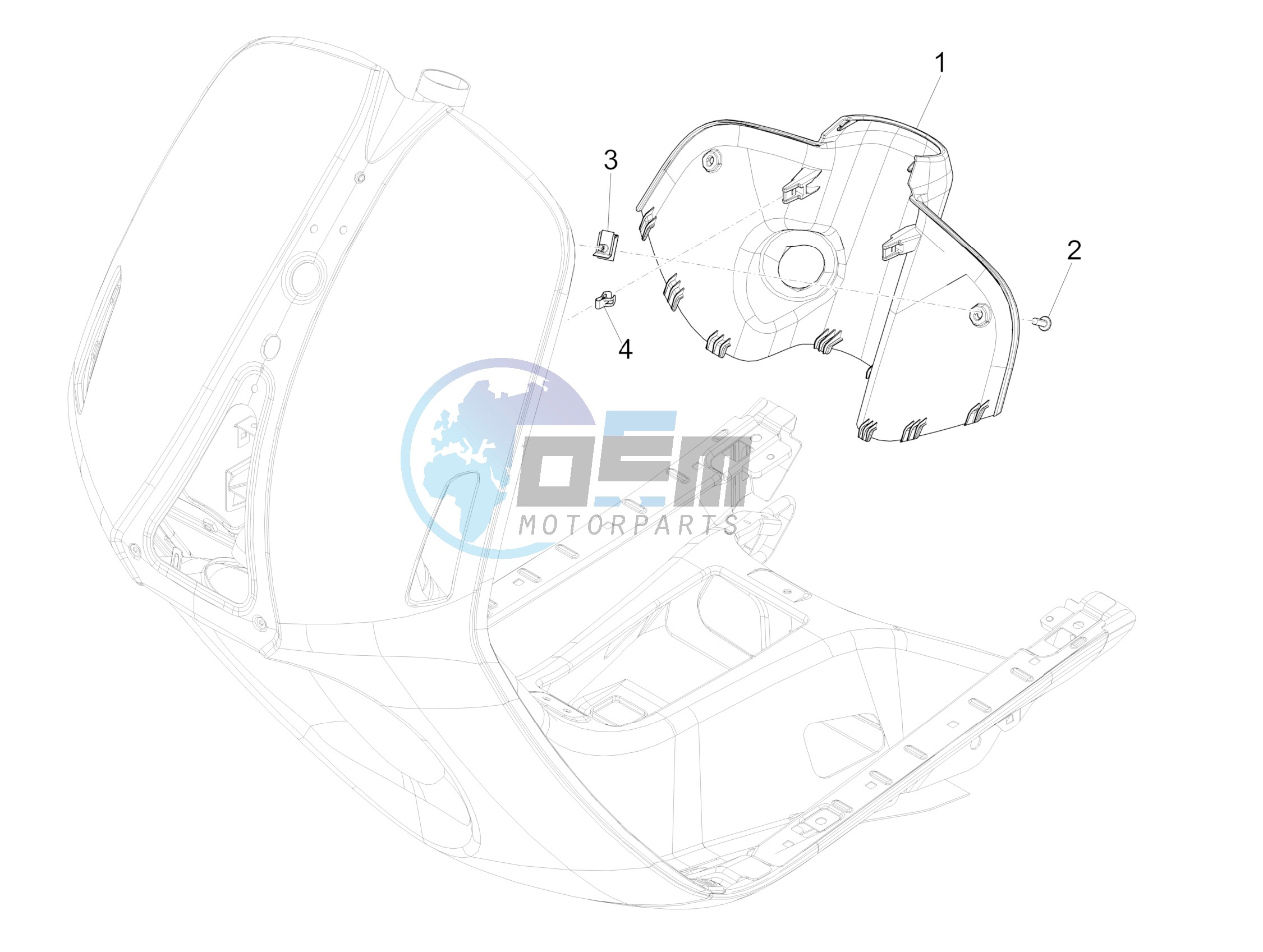 Front glove-box - Knee-guard panel