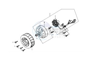 RED DEVIL 50 L6 drawing FLYWHEEL WITH MAGNETO / FAN