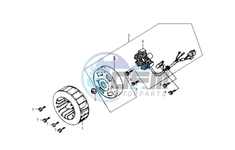 FLYWHEEL WITH MAGNETO / FAN