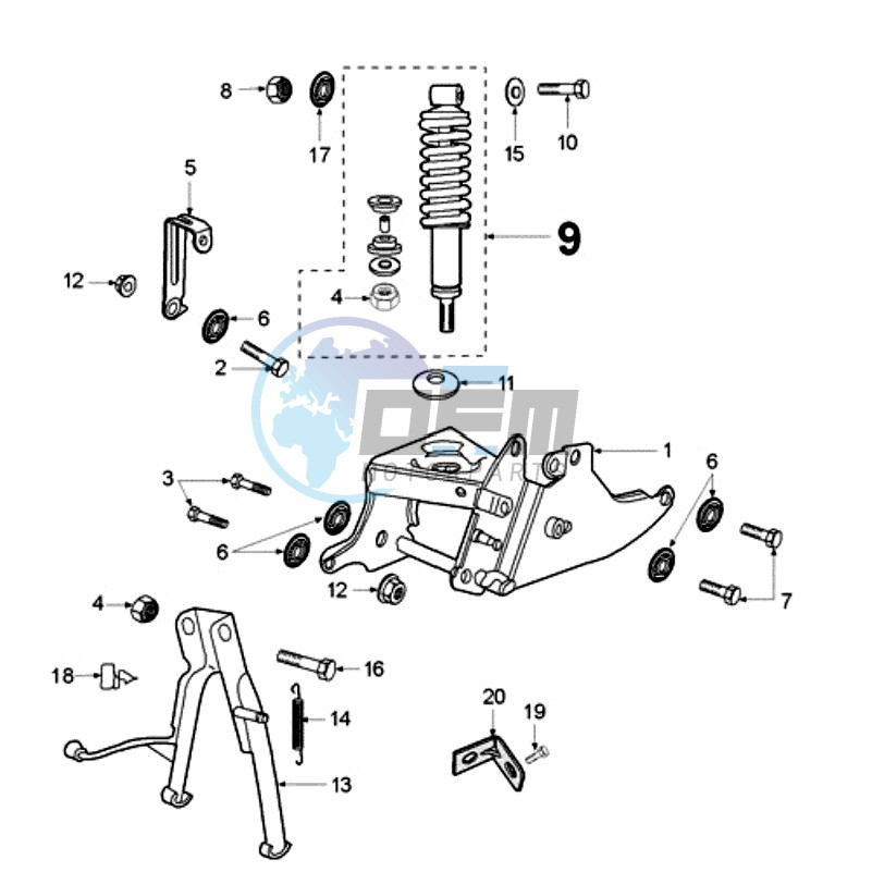 REAR SHOCK AND STAND