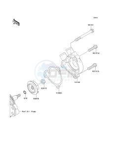 KLX 250 T [KLX250S] (T8F) T9F drawing WATER PUMP