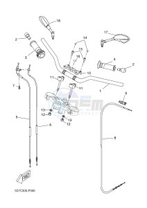 MT125A MT-125 ABS (BR34 BR34 BR34 BR34 BR34) drawing STEERING HANDLE & CABLE