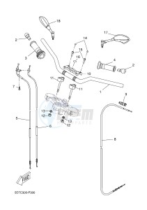 MT125A MT-125 ABS (BR36 BR36 BR36 BR36) drawing STEERING HANDLE & CABLE