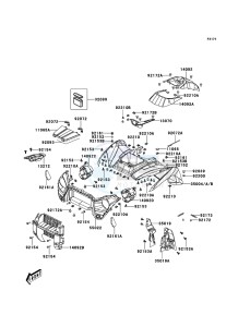 KVF300 KVF300CCF EU drawing Front Fender(s)