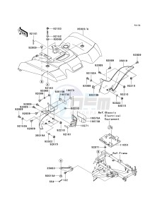 KVF650 D [BRUTE FORCE 650 4X4] (D1) D1 drawing REAR FENDER-- S- -